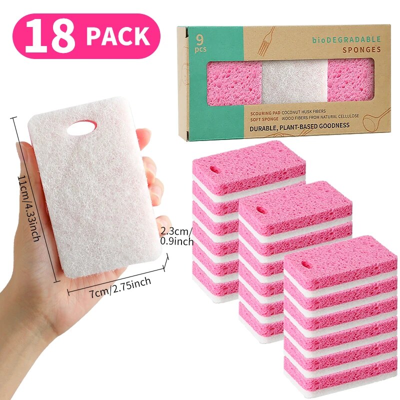 18 Esponjas de Louça Biodegradáveis  MaxClean (duram 9 meses)