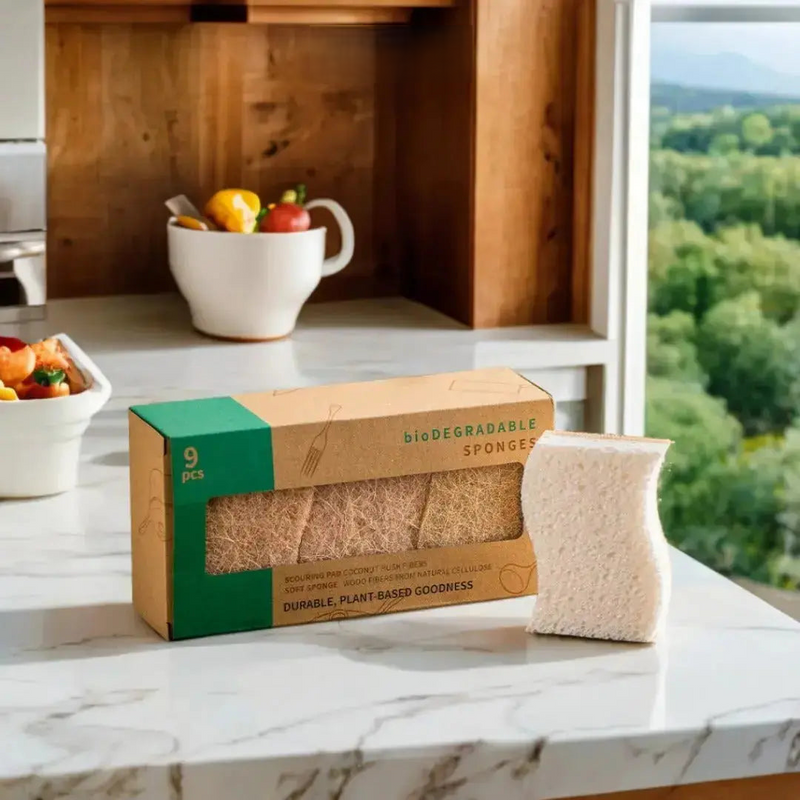 18 Esponjas de Louça Biodegradáveis  MaxClean (duram 9 meses)